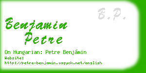 benjamin petre business card