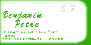 benjamin petre business card